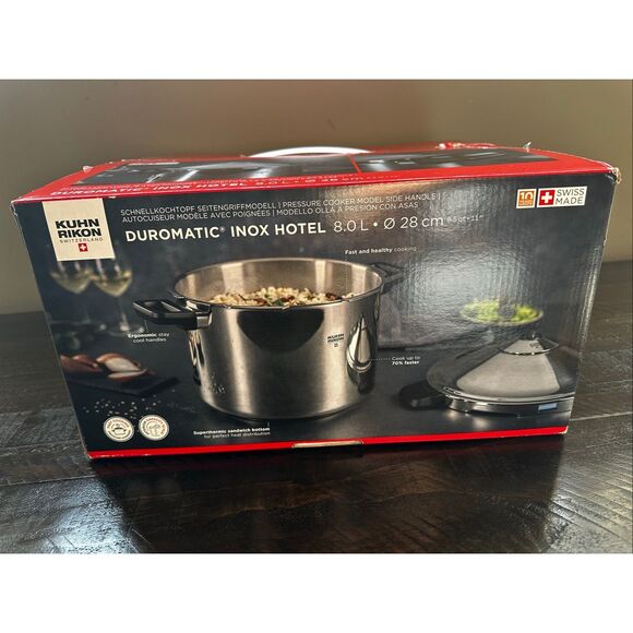 Kuhn Rikon Stainless 8 qt Duromatic Family Style Stockpot pressure cooker - Picture 8 of 9